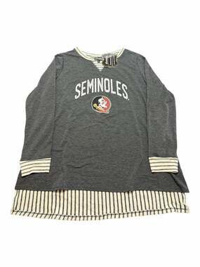 Gameday Couture Florida State Seminoles Striped Hem Long Sleeve Tunic Top